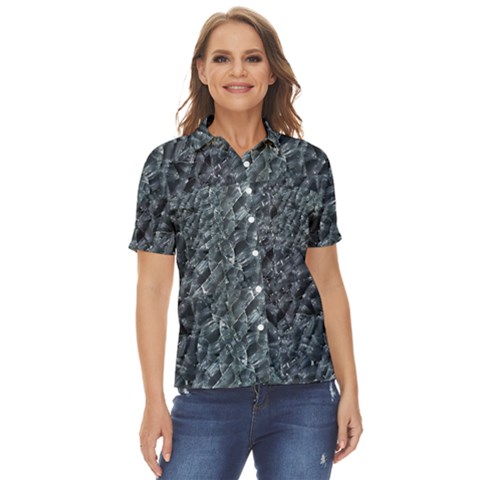 Ceramics Broken  Women s Short Sleeve Double Pocket Shirt by Internationalstore