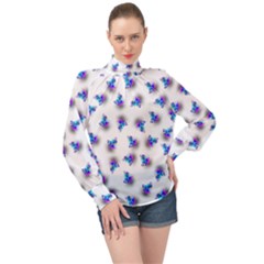 Last Unicorn  High Neck Long Sleeve Chiffon Top by Internationalstore