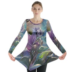 Abstract Blossoms  Long Sleeve Tunic  by Internationalstore