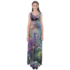 Abstract Blossoms  Empire Waist Maxi Dress by Internationalstore