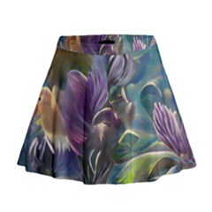 Abstract Blossoms  Mini Flare Skirt