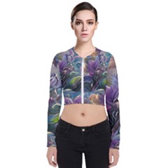 Abstract Blossoms  Long Sleeve Zip Up Bomber Jacket by Internationalstore