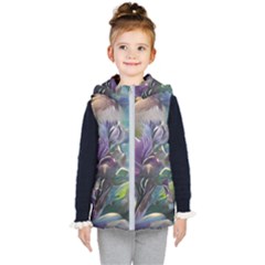 Abstract Blossoms  Kids  Hooded Puffer Vest by Internationalstore