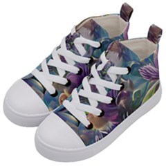 Abstract Blossoms  Kids  Mid-top Canvas Sneakers by Internationalstore