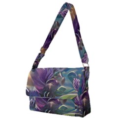 Abstract Blossoms  Full Print Messenger Bag (s)