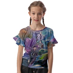 Abstract Blossoms  Kids  Cut Out Flutter Sleeves by Internationalstore