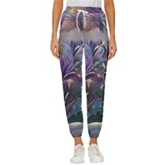 Abstract Blossoms  Women s Cropped Drawstring Pants by Internationalstore