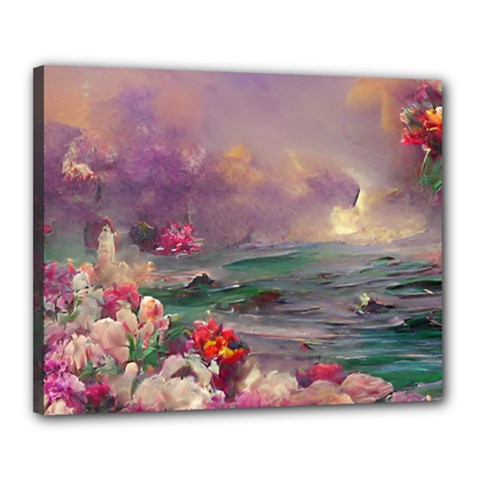 Abstract Flowers  Canvas 20  X 16  (stretched) by Internationalstore