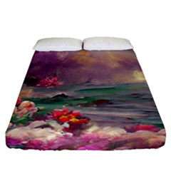 Abstract Flowers  Fitted Sheet (queen Size) by Internationalstore