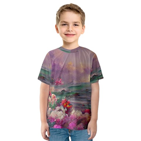 Abstract Flowers  Kids  Sport Mesh T-shirt by Internationalstore