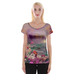 Abstract Flowers  Cap Sleeve Top by Internationalstore