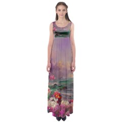 Abstract Flowers  Empire Waist Maxi Dress by Internationalstore