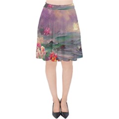 Abstract Flowers  Velvet High Waist Skirt by Internationalstore
