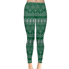 Christmas Knit Digital Inside Out Leggings by Mariart