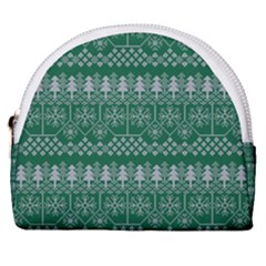 Christmas Knit Digital Horseshoe Style Canvas Pouch