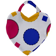 Circles Seamless Pattern Tileable Giant Heart Shaped Tote