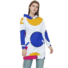 Circles Seamless Pattern Tileable Women s Long Oversized Pullover Hoodie