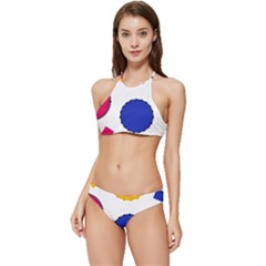 Circles Seamless Pattern Tileable Banded Triangle Bikini Set