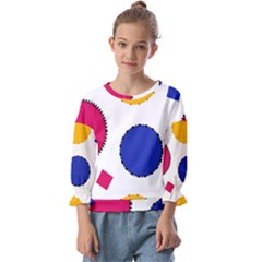 Circles Seamless Pattern Tileable Kids  Cuff Sleeve Top