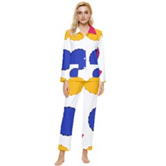 Circles Seamless Pattern Tileable Womens  Long Sleeve Velvet Pocket Pajamas Set