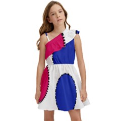Circles Seamless Pattern Tileable Kids  One Shoulder Party Dress