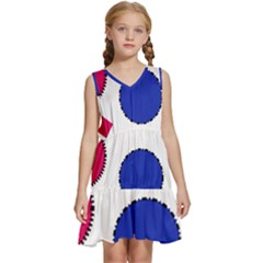 Circles Seamless Pattern Tileable Kids  Sleeveless Tiered Mini Dress by Alisyart