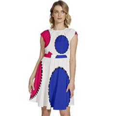 Circles Seamless Pattern Tileable Cap Sleeve High Waist Dress
