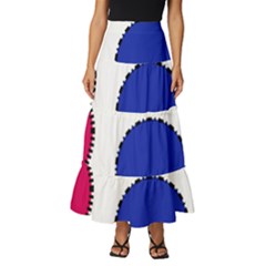 Circles Seamless Pattern Tileable Tiered Ruffle Maxi Skirt