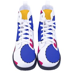 Circles Seamless Pattern Tileable Men s High-top Canvas Sneakers