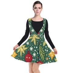 Christmas Pattern Plunge Pinafore Dress by Valentinaart