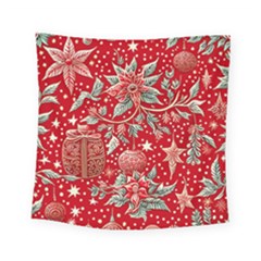 Christmas Pattern Square Tapestry (small) by Valentinaart