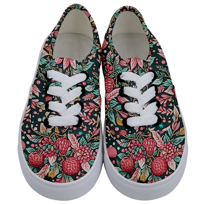 Christmas pattern Kids  Classic Low Top Sneakers