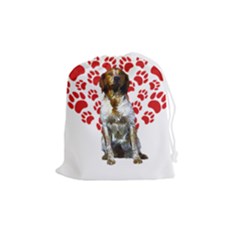 Brittany Spaniel Gift T- Shirt Cute Brittany Valentine Heart Paw Brittany Dog Lover Valentine Costum Yoga Reflexion Pose T- Shirtyoga Reflexion Pose T- Shirt Drawstring Pouch (medium) by hizuto