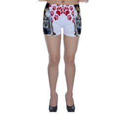 Brittany Spaniel Gift T- Shirt Cute Brittany Valentine Heart Paw Brittany Dog Lover Valentine Costum Yoga Reflexion Pose T- Shirtyoga Reflexion Pose T- Shirt Skinny Shorts by hizuto