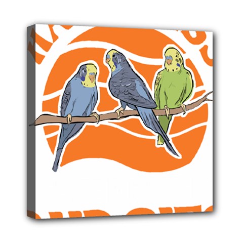 Budgie T- Shirt Budgie Happiness Parakeet Cockatiel T- Shirt Yoga Reflexion Pose T- Shirtyoga Reflexion Pose T- Shirt Mini Canvas 8  X 8  (stretched)