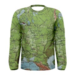 Map Earth World Russia Europe Men s Long Sleeve T-shirt