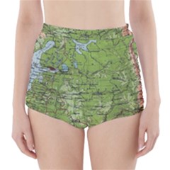 Map Earth World Russia Europe High-waisted Bikini Bottoms