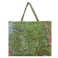 Map Earth World Russia Europe Zipper Large Tote Bag by Bangk1t