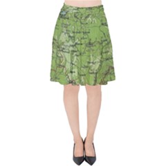 Map Earth World Russia Europe Velvet High Waist Skirt