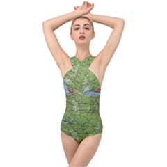 Map Earth World Russia Europe Cross Front Low Back Swimsuit
