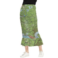 Map Earth World Russia Europe Maxi Fishtail Chiffon Skirt by Bangk1t