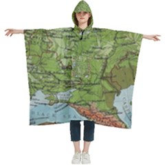 Map Earth World Russia Europe Women s Hooded Rain Ponchos by Bangk1t