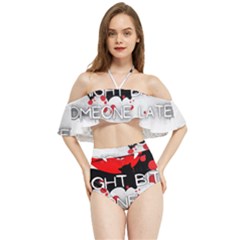 Vampire T- Shirt Feeling Cute Might Bite Someone Later T- Shirt Halter Flowy Bikini Set  by ZUXUMI