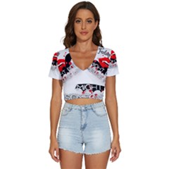 Vampire T- Shirt Feeling Cute Might Bite Someone Later T- Shirt V-neck Crop Top by ZUXUMI