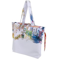 Venice T- Shirt Venice Voyage Art Digital Painting Watercolor Discovery T- Shirt (1) Drawstring Tote Bag