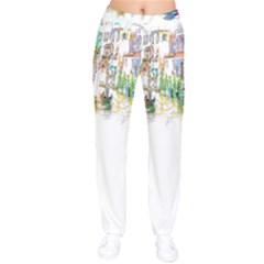 Venice T- Shirt Venice Voyage Art Digital Painting Watercolor Discovery T- Shirt (1) Women Velvet Drawstring Pants by ZUXUMI