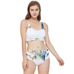 Venice T- Shirt Venice Voyage Art Digital Painting Watercolor Discovery T- Shirt (1) Frilly Bikini Set