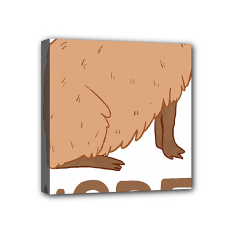 Capybara Art T- Shirt Cute Sad Capybara - Nope T- Shirt Yoga Reflexion Pose T- Shirtyoga Reflexion Pose T- Shirt Mini Canvas 4  X 4  (stretched)