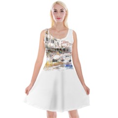 Venice T- Shirt Venice Voyage Art Digital Painting Watercolor Discovery T- Shirt (3) Reversible Velvet Sleeveless Dress