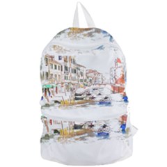 Venice T- Shirt Venice Voyage Art Digital Painting Watercolor Discovery T- Shirt (3) Foldable Lightweight Backpack by ZUXUMI